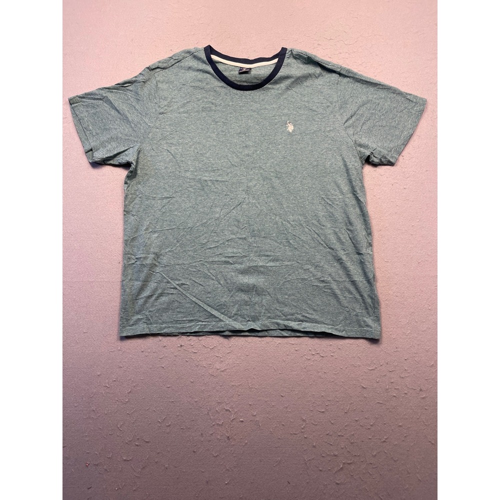 U.S. Polo Assn. T-Shirt Cotton Blend Striped Green XXL Mens